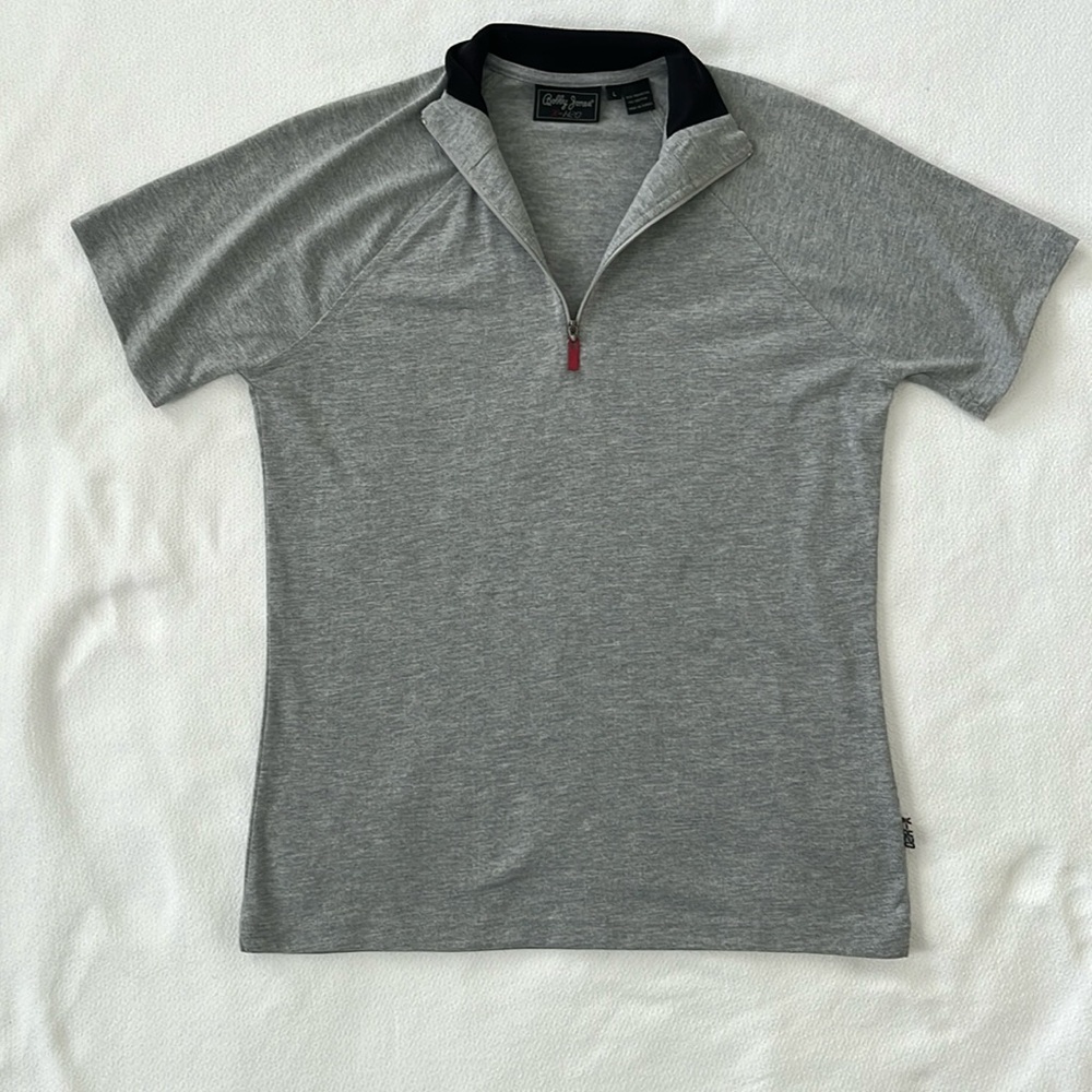 Bobby Jones X-H2O Gray Polo Zipper Collar Shirt Womens Size Large